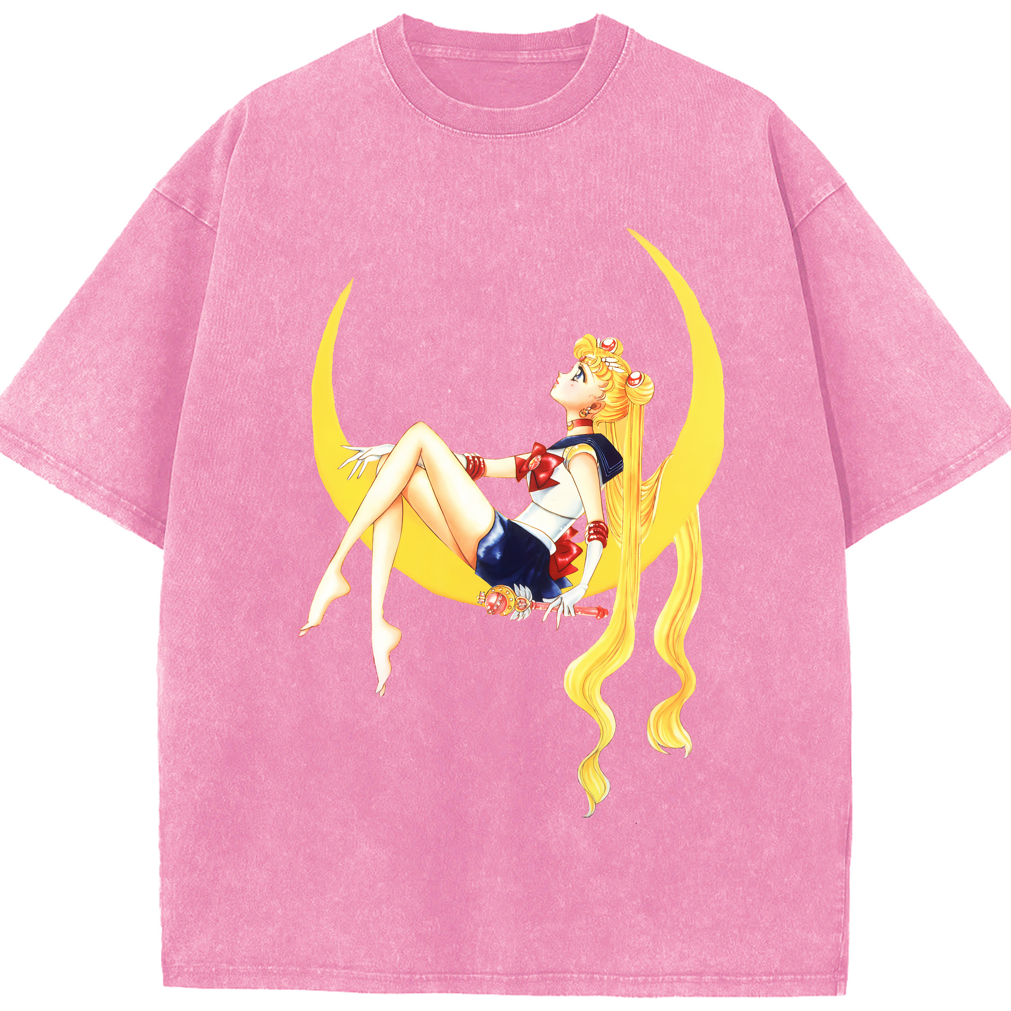 （画像用） 美少女戦士セーラームーン 月野 うさぎ つきの うさぎ Sailor Moon Tsukino Usagi 綿100% ヴィンテージ風 半袖Tシャツ（フロントプリント）